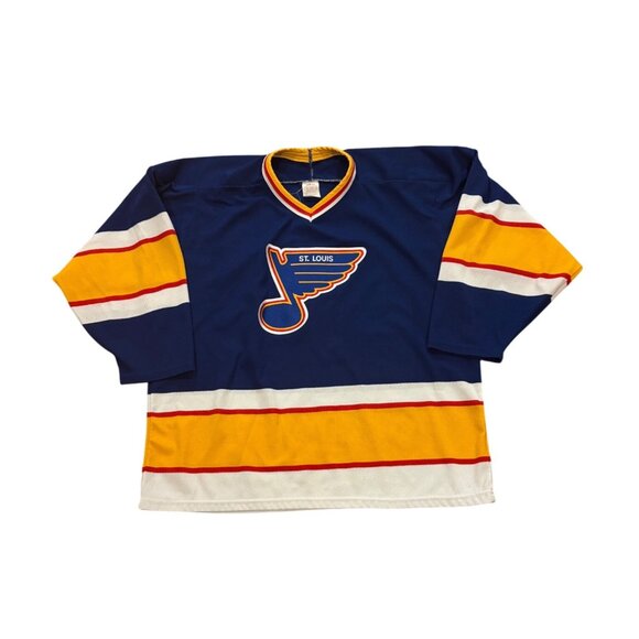 Vintage 90's CCM Maska Air Knit St. Louis Blues Stitched NHL Hockey Jersey Large - Picture 1 of 6